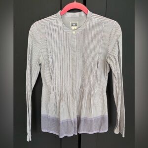 Converse One Star Striped Button-Up Shirt - White and Blue